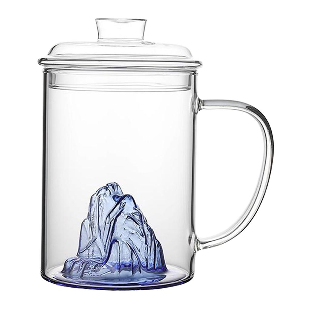 Glass Tea Cup with Lid Filter Glass Cup Travel Teacup Teaware Water Mug Purple