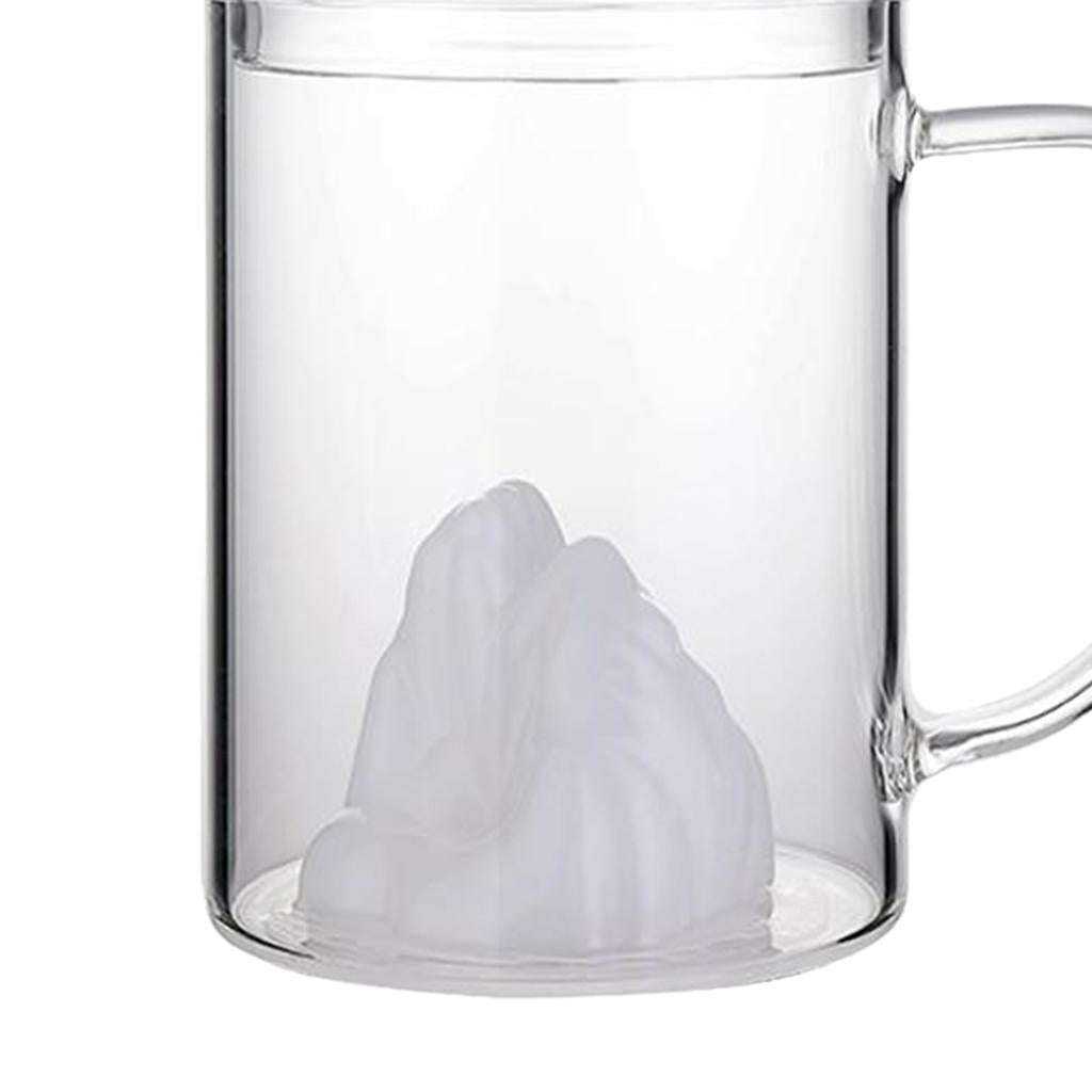 Glass Tea Cup with Lid Filter Glass Cup Travel Teacup Teaware Water Mug White
