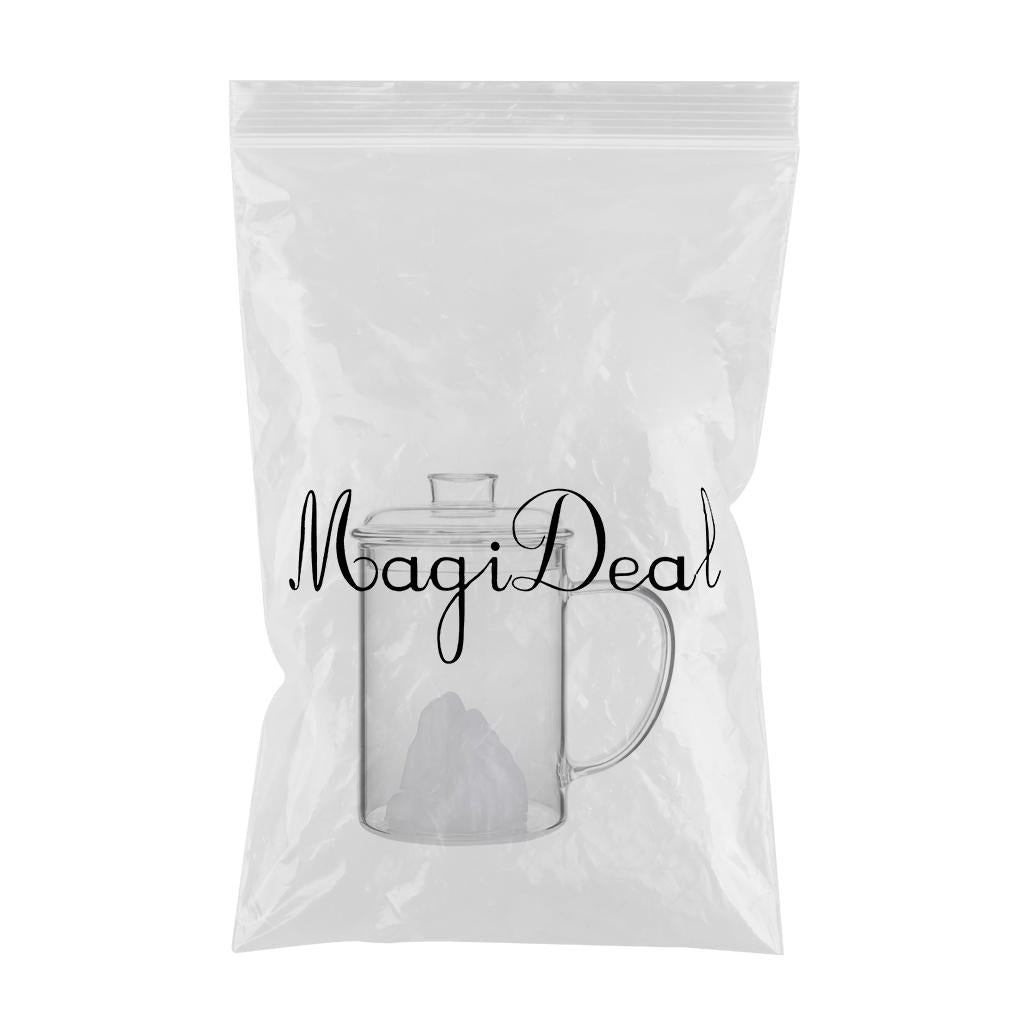 Glass Tea Cup with Lid Filter Glass Cup Travel Teacup Teaware Water Mug White