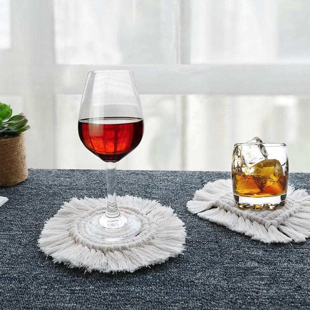 Handmade Braided Cup Mat Macrame Coasters Pad Table Mat Cotton Style 3