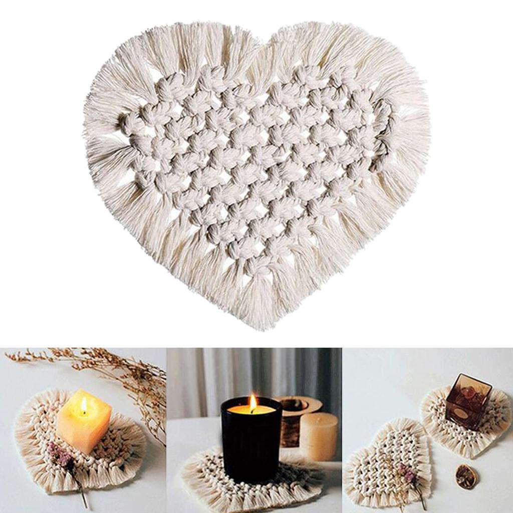 Handmade Braided Cup Mat Macrame Coasters Pad Table Mat Cotton Style 4