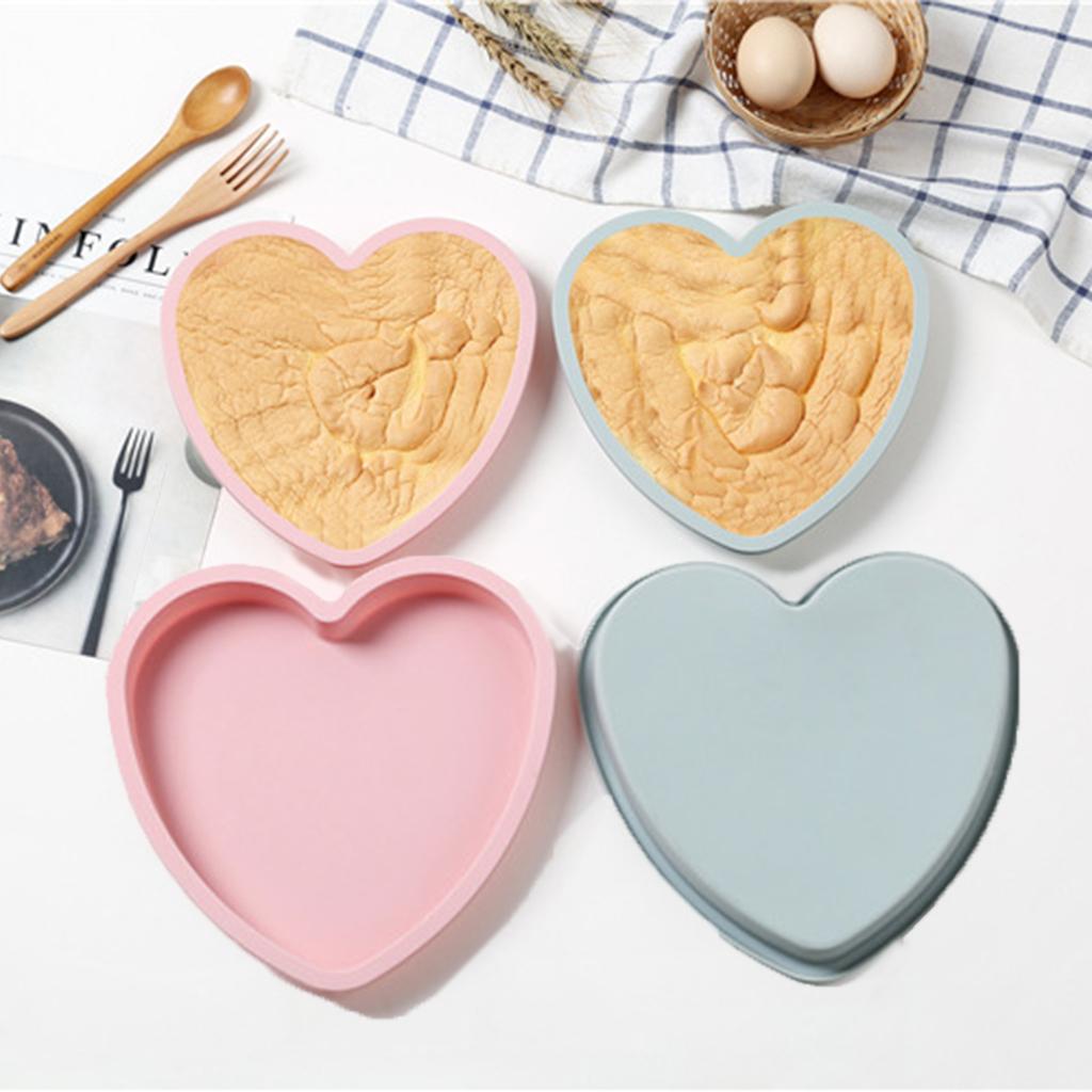 Silicone Cake Mold Cake Heart Shape Mousse Cake Moulds 6Inch Blue