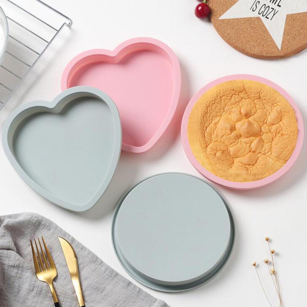 Silicone Cake Mold Cake Heart Shape Mousse Cake Moulds 8Inch Blue