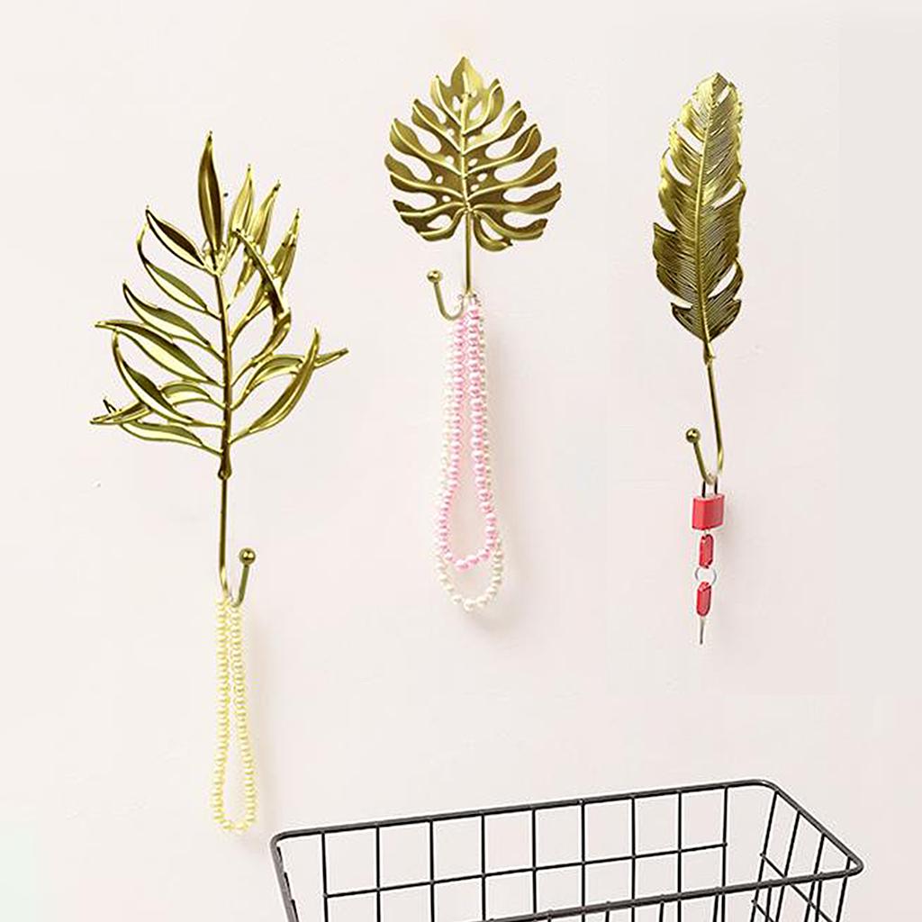 Leaf Shape Hook Door Wall Wardrobe Clothes Bag Key Hanger Home Decor Style 2