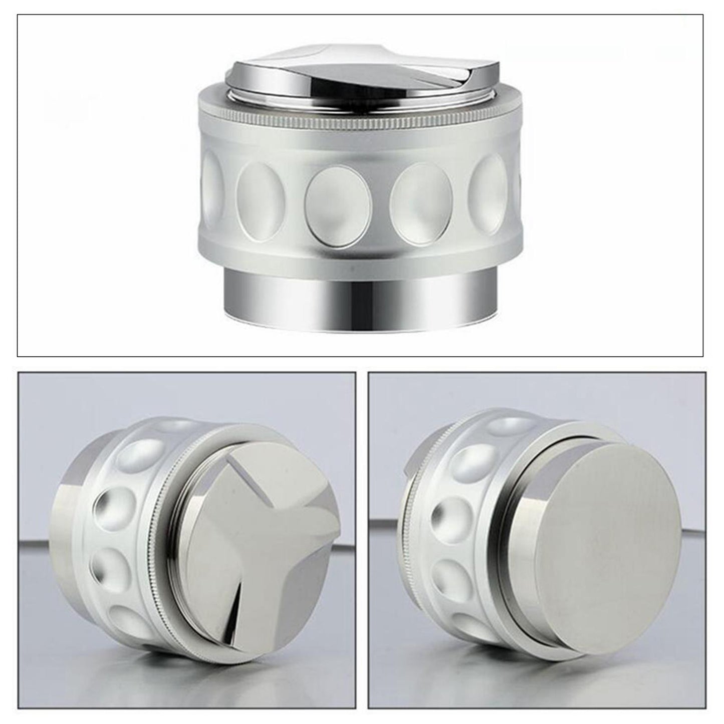 Coffee Distributor Tamper Dual Head Coffee Leveler Distribution 51mm Silver