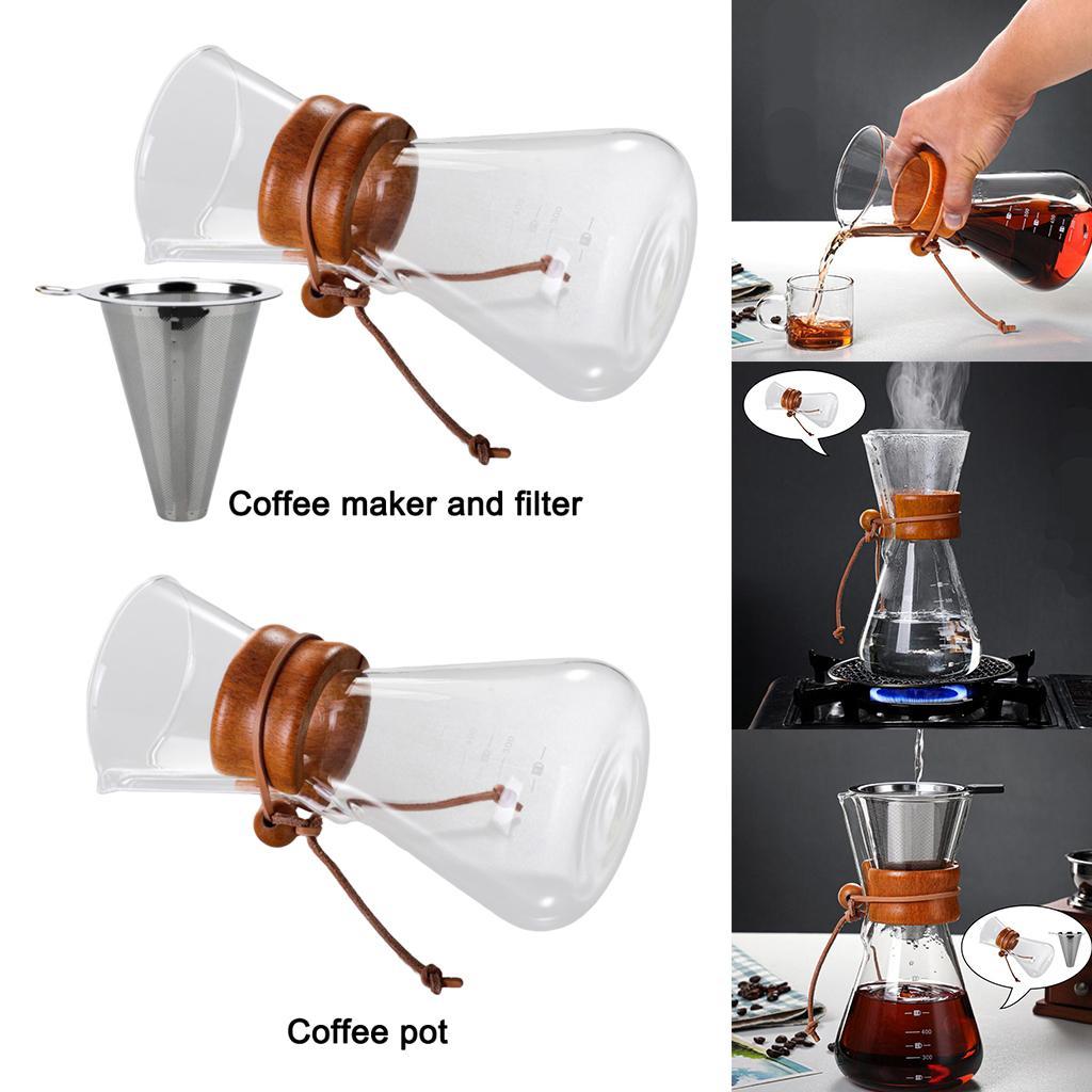Heat Resistant Glass Teapot Coffee Tea Leaf Herbal Pot 600ml