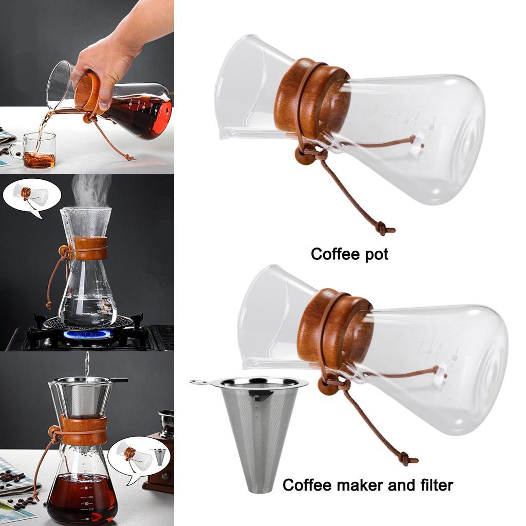 Heat Resistant Glass Teapot Coffee Tea Leaf Herbal Pot 600ml