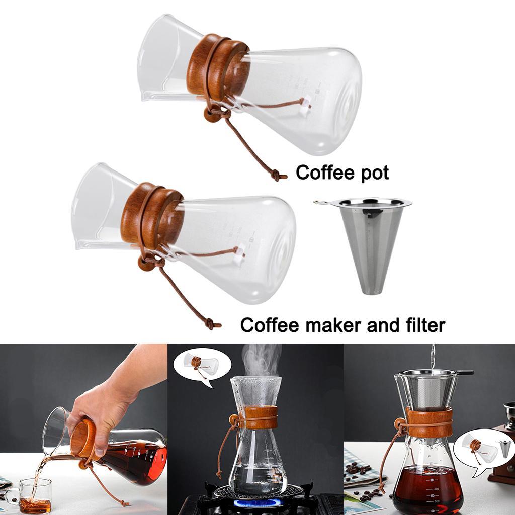 Heat Resistant Glass Teapot Coffee Tea Leaf Herbal Pot 600ml