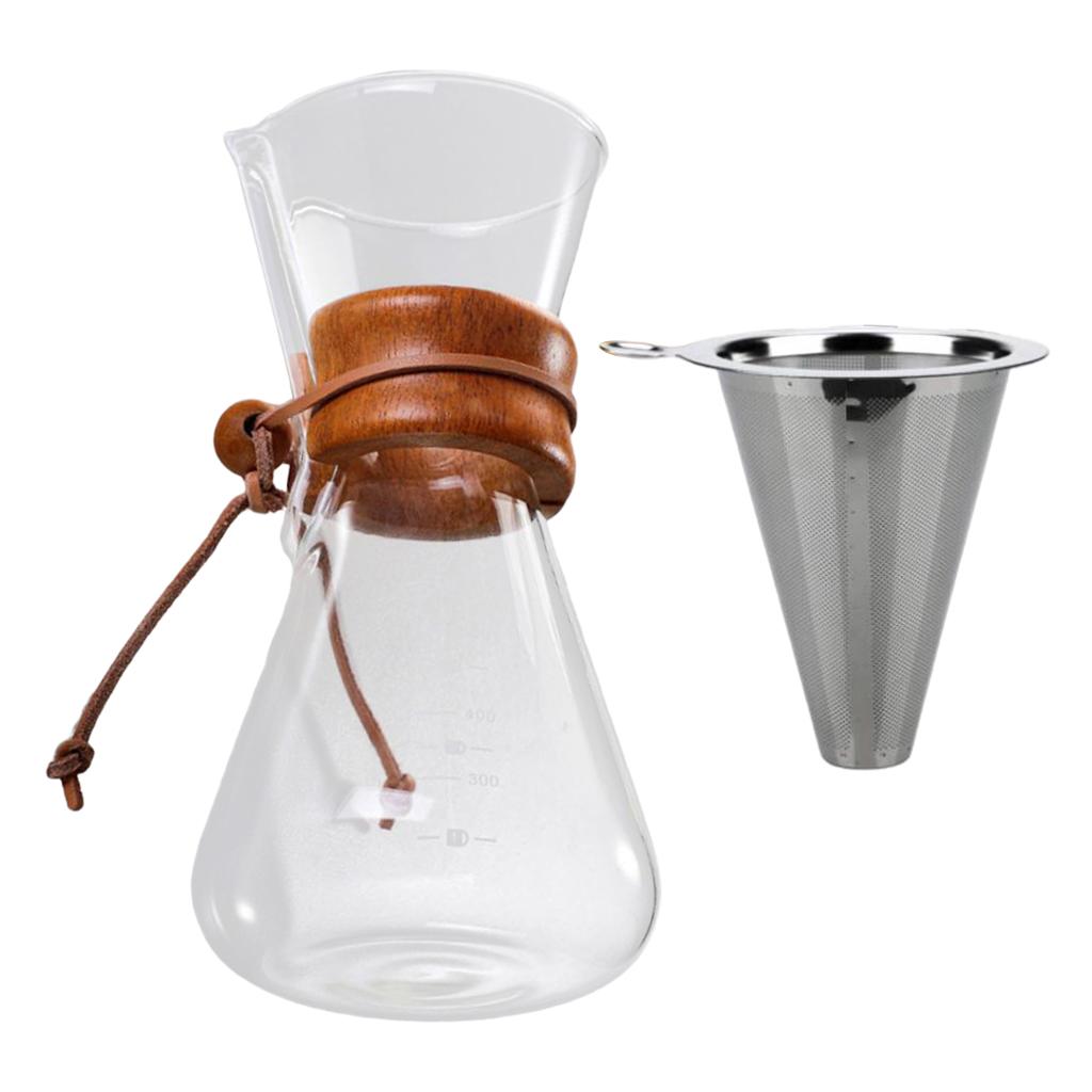 Heat Resistant Glass Teapot Coffee Tea Leaf Herbal Pot 600ml with Filter
