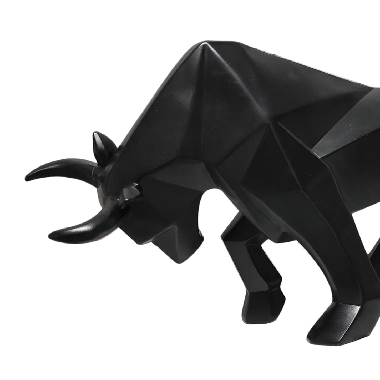 Resin Bull Sculpture Crafted Bullfight Figurines Home Desk Ornaments Black