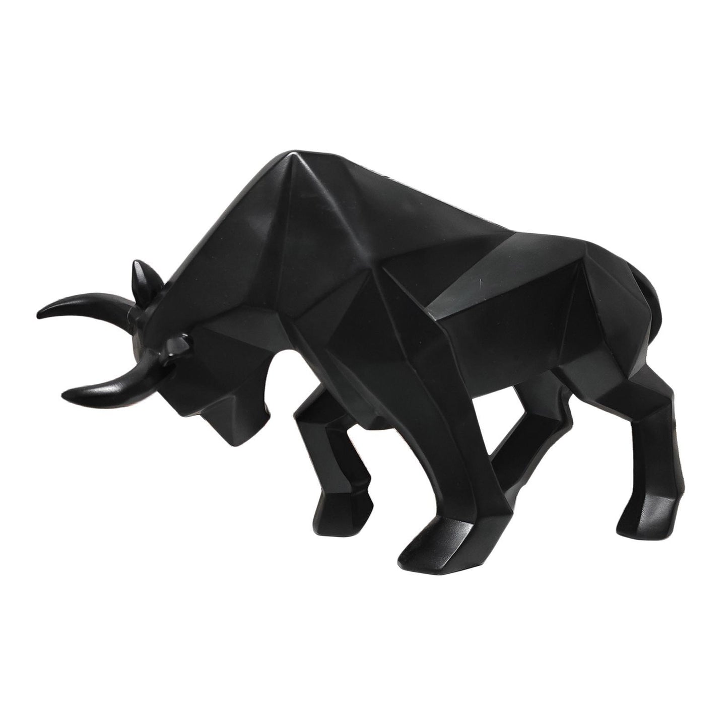 Resin Bull Sculpture Crafted Bullfight Figurines Home Desk Ornaments Black
