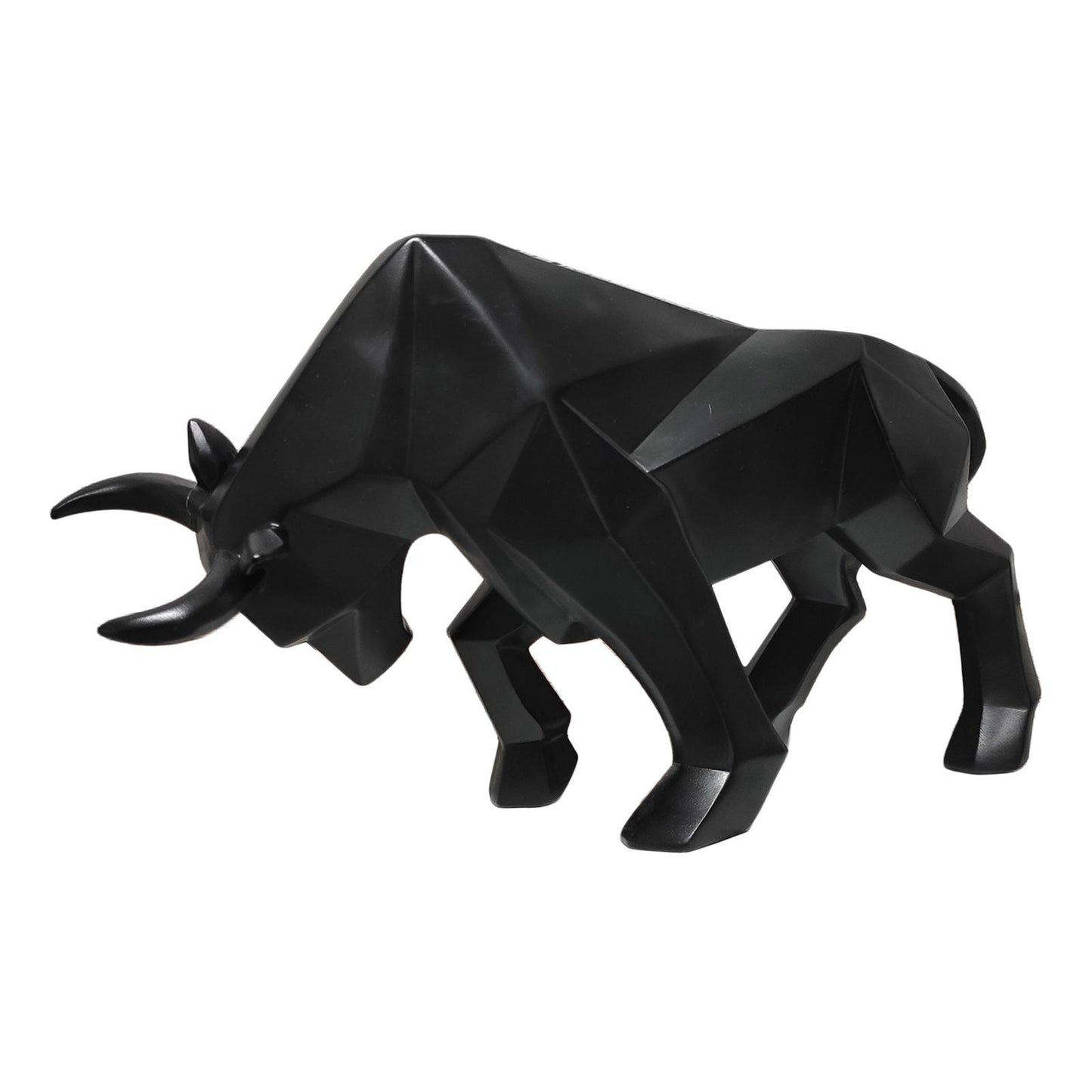 Resin Bull Sculpture Crafted Bullfight Figurines Home Desk Ornaments Black