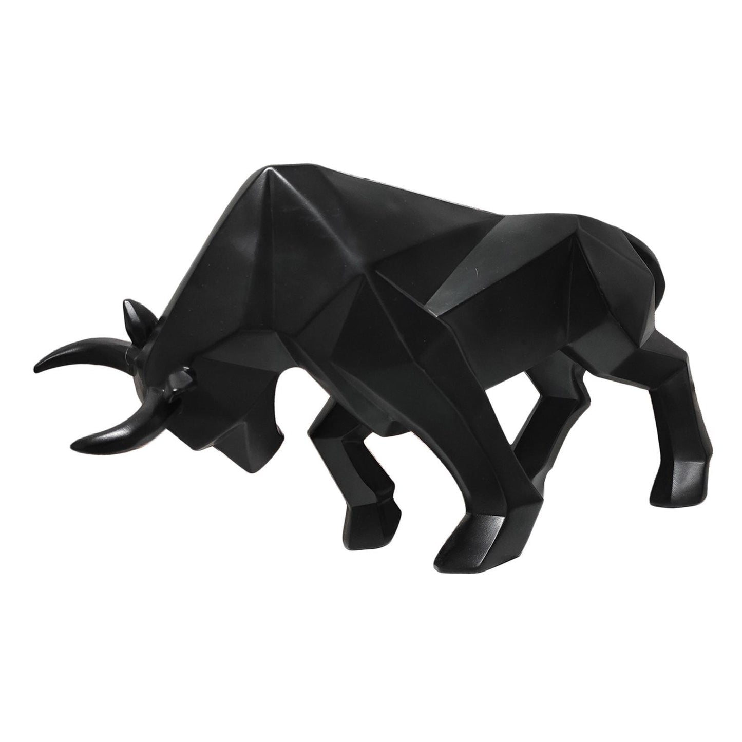 Resin Bull Sculpture Crafted Bullfight Figurines Home Desk Ornaments Black