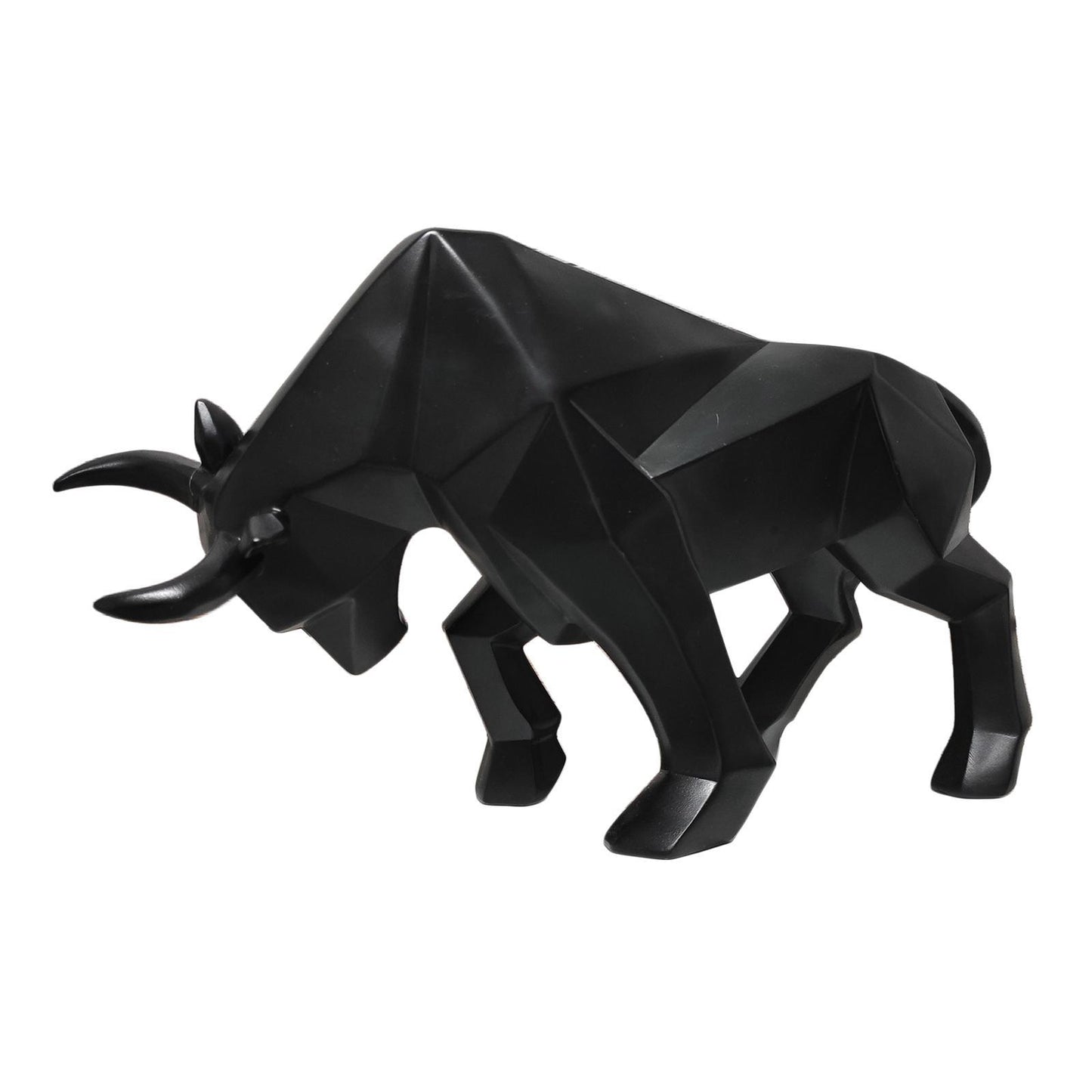 Resin Bull Sculpture Crafted Bullfight Figurines Home Desk Ornaments Black