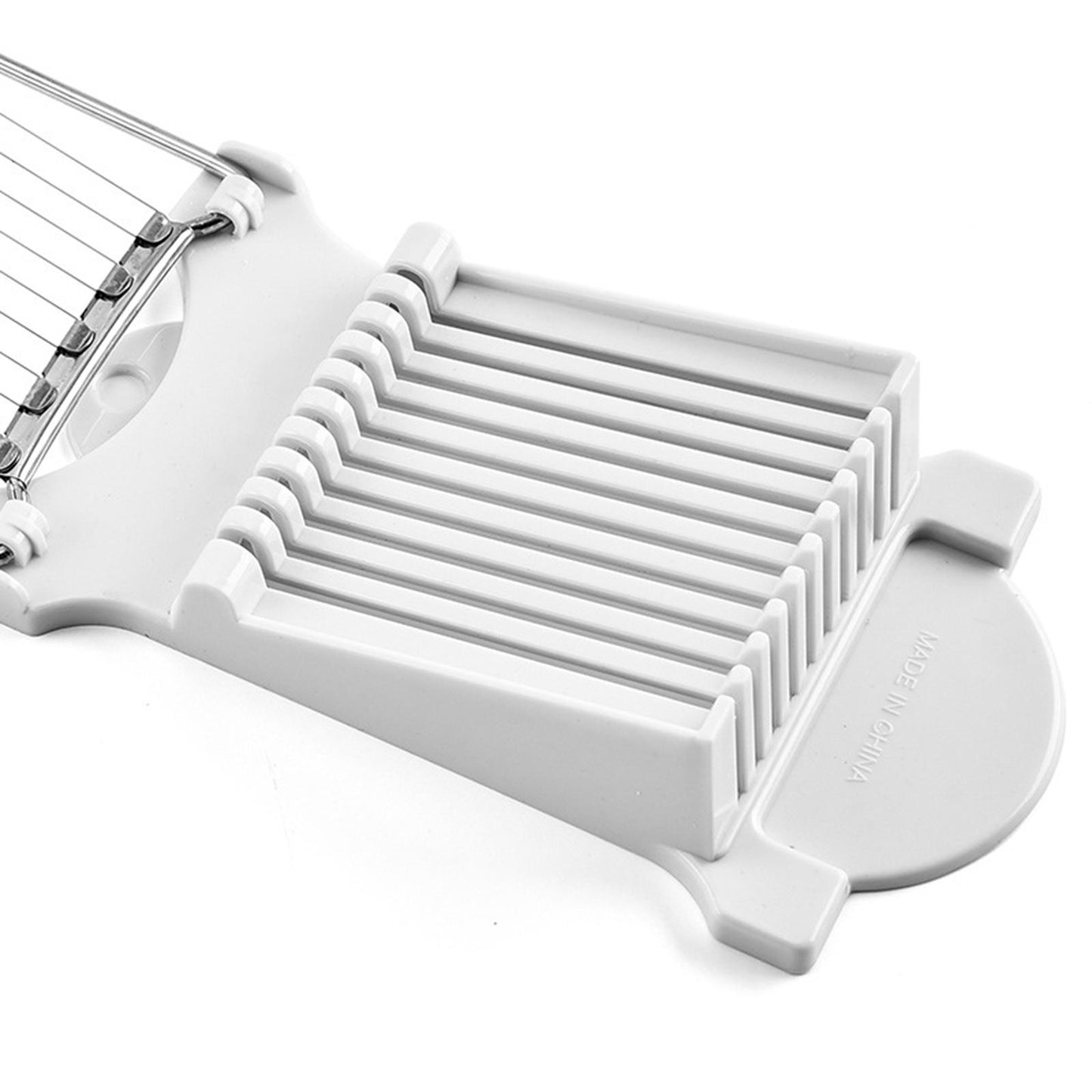 Meat Slicer Egg Fruit Slicer Food Cheese Sushi Cutter with 10 Wires White