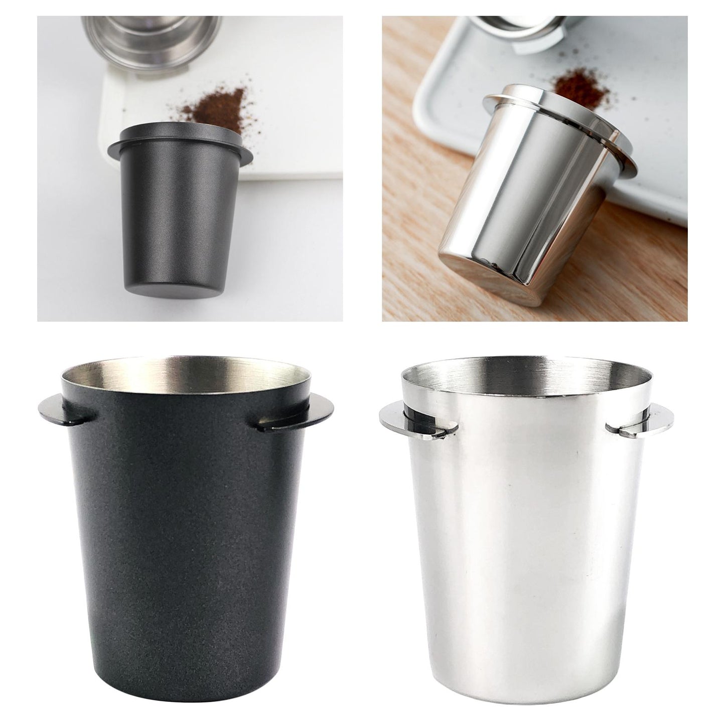 Utility Coffee Dosing Cup Sniffing Mug Fit For 51mm Espresso Machine Black