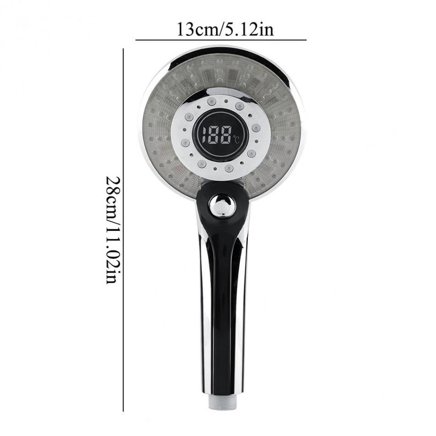 Handheld LED Shower Head Temperature Control Bathroom Sprayer Shower Style A