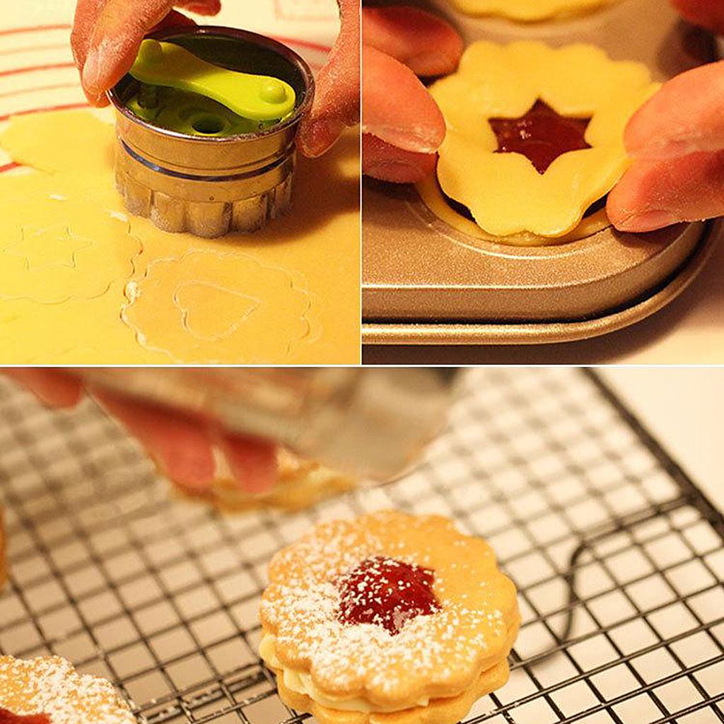 6pcs/Set Cookie Cutters Baking Set Round Heart Star Moon Stainless Steel