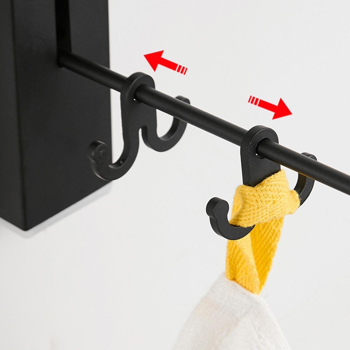 Aluminum Folding Clothes Hanger Wall Mounted Retractable Clothes Rack Black