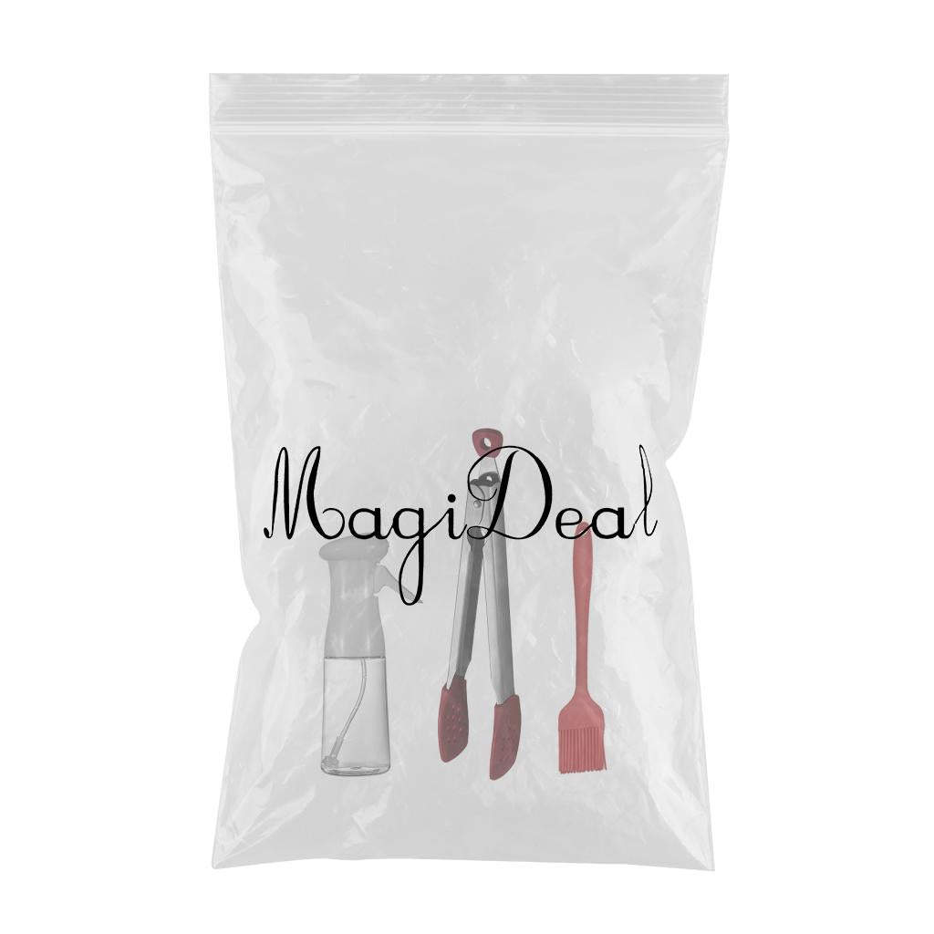 Refillable Oil Sprayer Portable Oil Dispenser for Baking BBQ Silicone Clip white 3 in 1