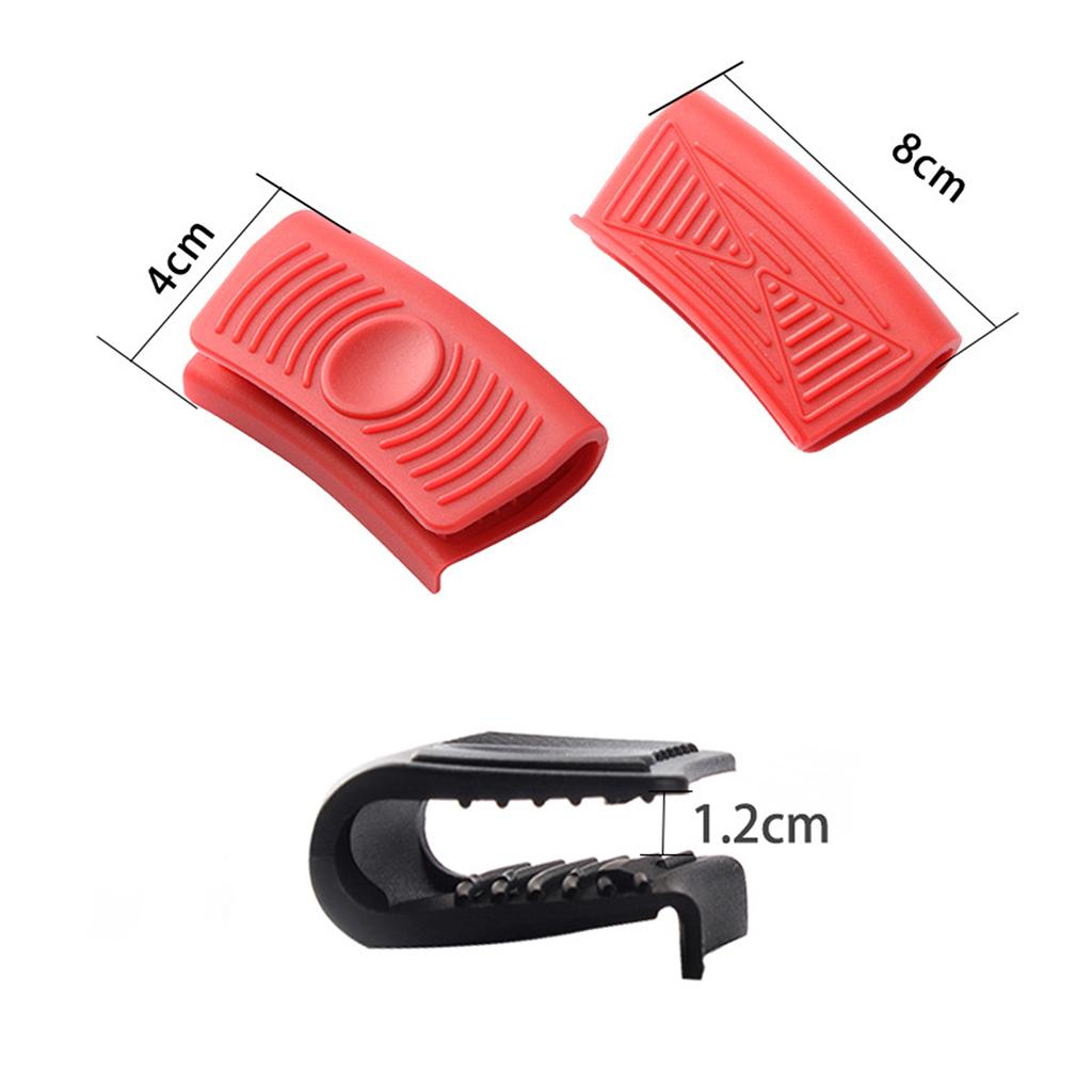 Heat-Resistance Silicone Pan Handle Holder Cover Grip Kitchen 2pcs red