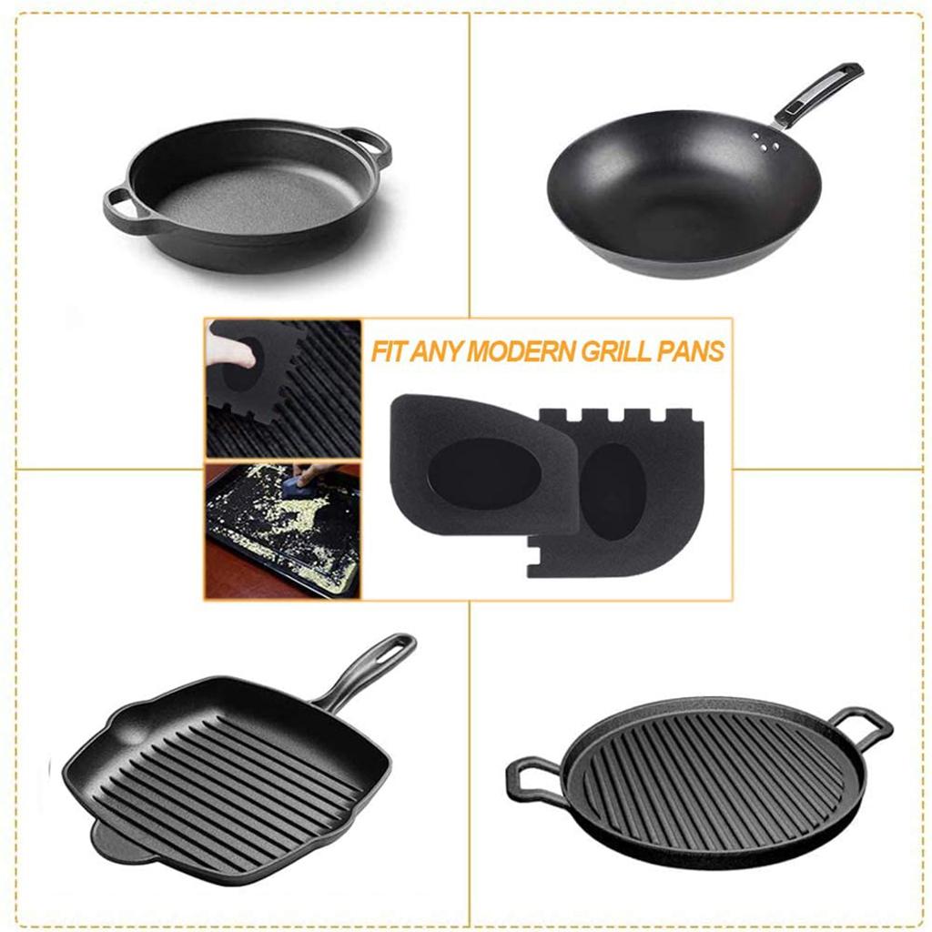 Heat-Resistance Silicone Pan Handle Holder Cover Grip Kitchen 7pcs black