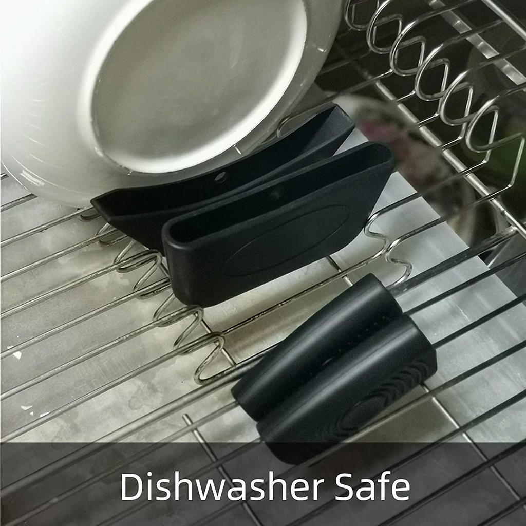 Heat-Resistance Silicone Pan Handle Holder Cover Grip Kitchen 7pcs black