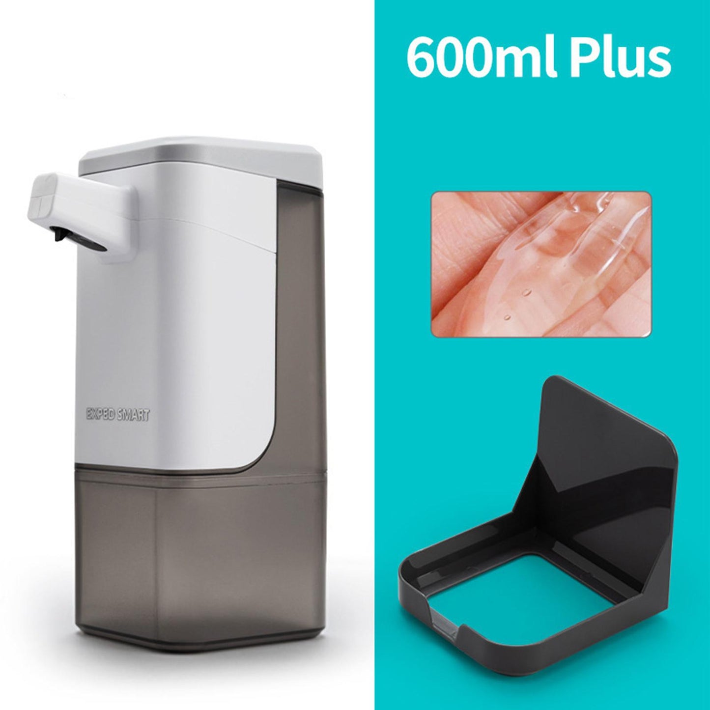 600ml Soap Dispenser Infrared Sensor Adjustable Hand Washer Non-Contact White Gel
