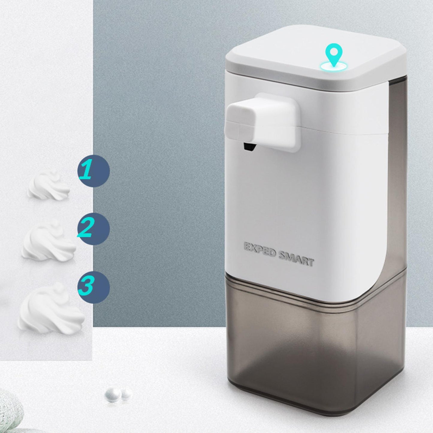 600ml Soap Dispenser Infrared Sensor Adjustable Hand Washer Non-Contact Grey Gel