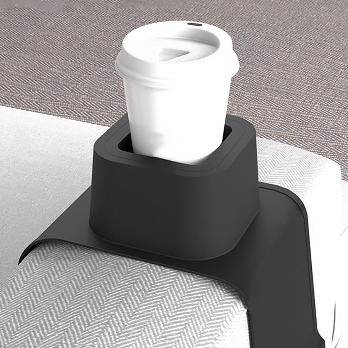 Sofa Arm Rest Coaster Armchair Tray Drink Snack Holder and Ashtray Grey