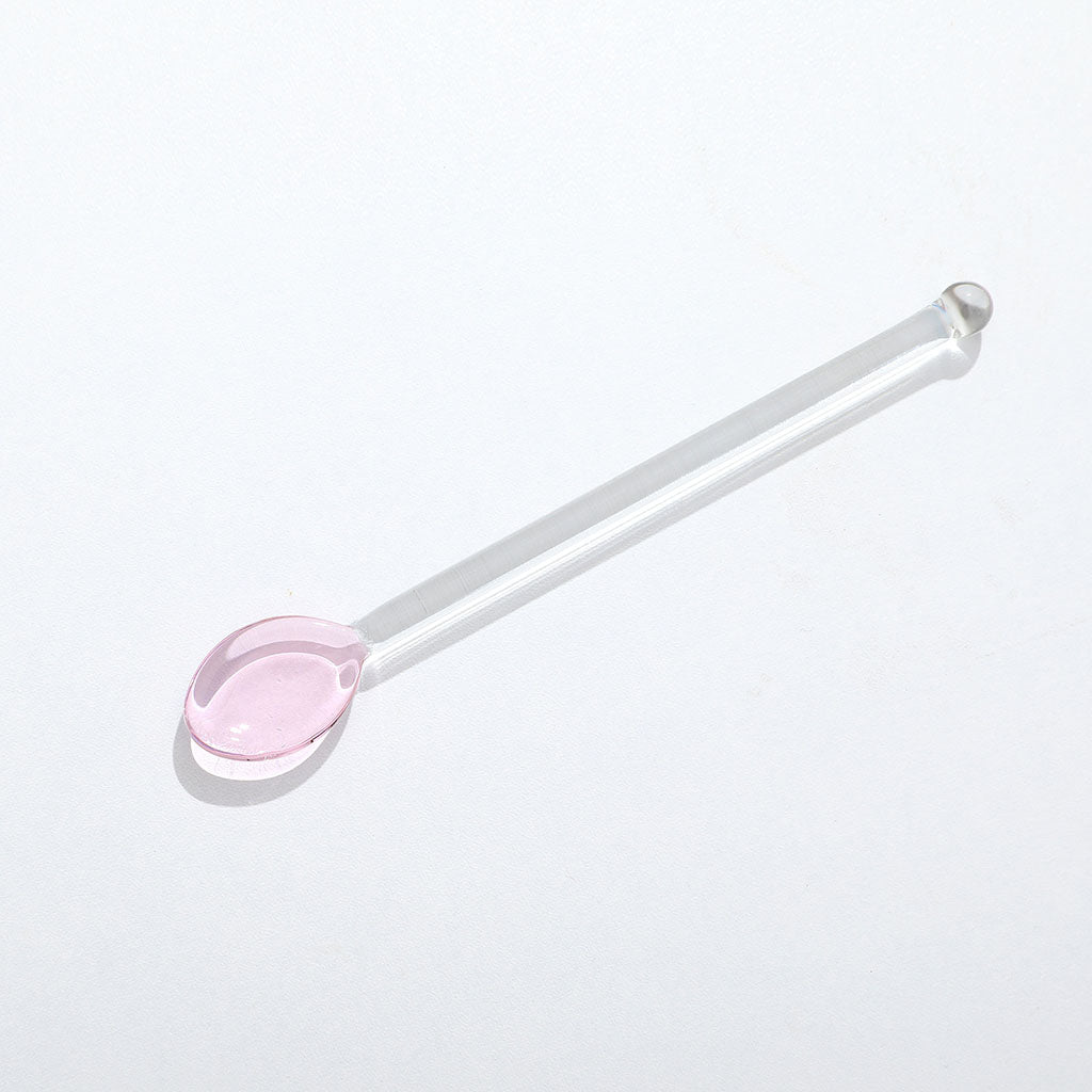 10x Glass Teaspoons Dishwasher Safe Stirring Spoon for Stirring Coffee Bar Pink