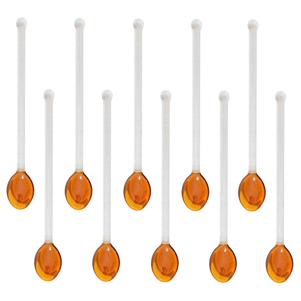 10x Glass Teaspoons Dishwasher Safe Stirring Spoon for Stirring Coffee Bar Brown