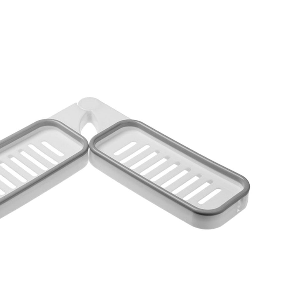 Soap Dishes Rotatable Punch-Free Rack Hollow Save Space Bathroom Accessories White Gray