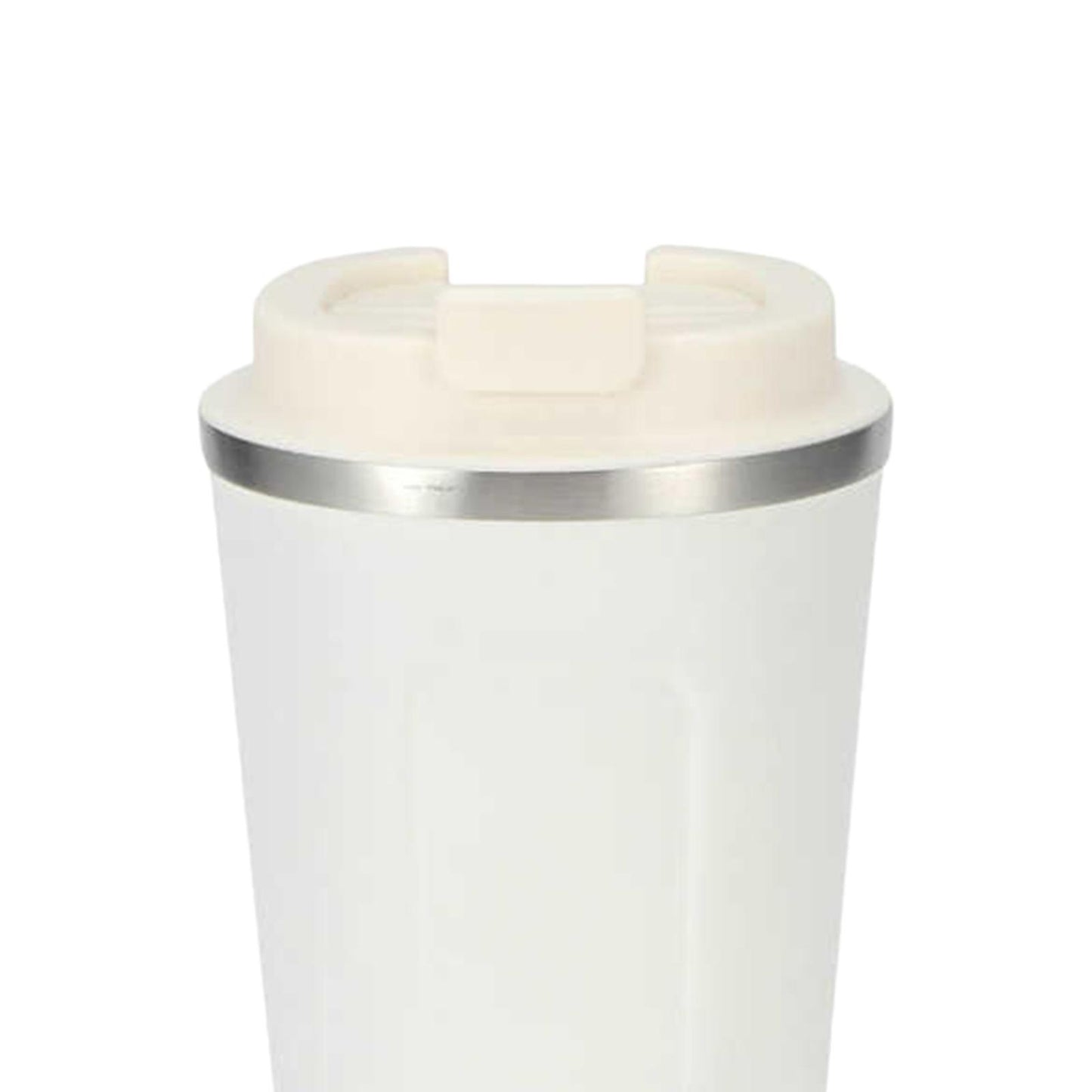 Stainless Steel Tumbler Vacuum Coffee Mug Spill-Proof Lid Home Office Travel white 380ml