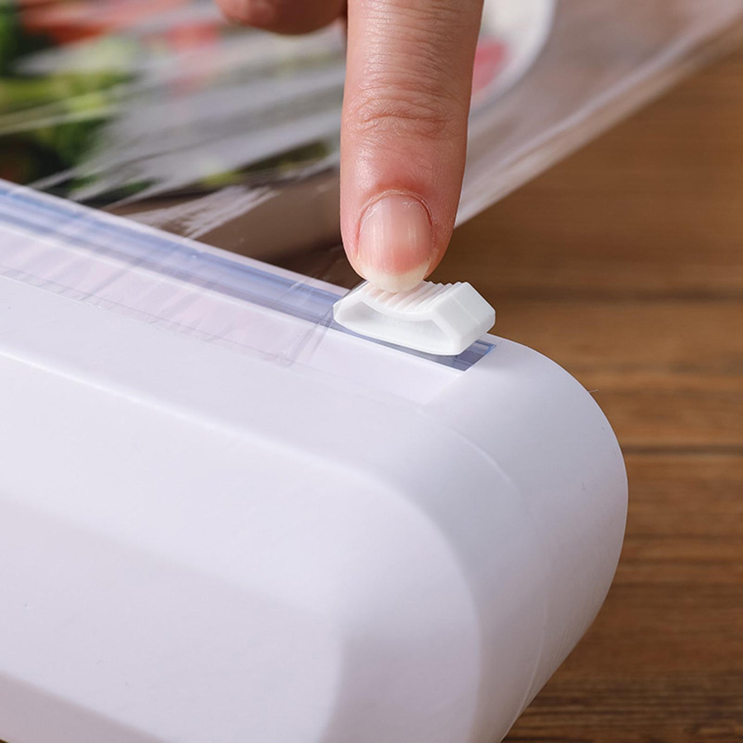 Cling Film Dispenser with Plastic Wrap Holder Cutter Food Wrap Kitchen Tool