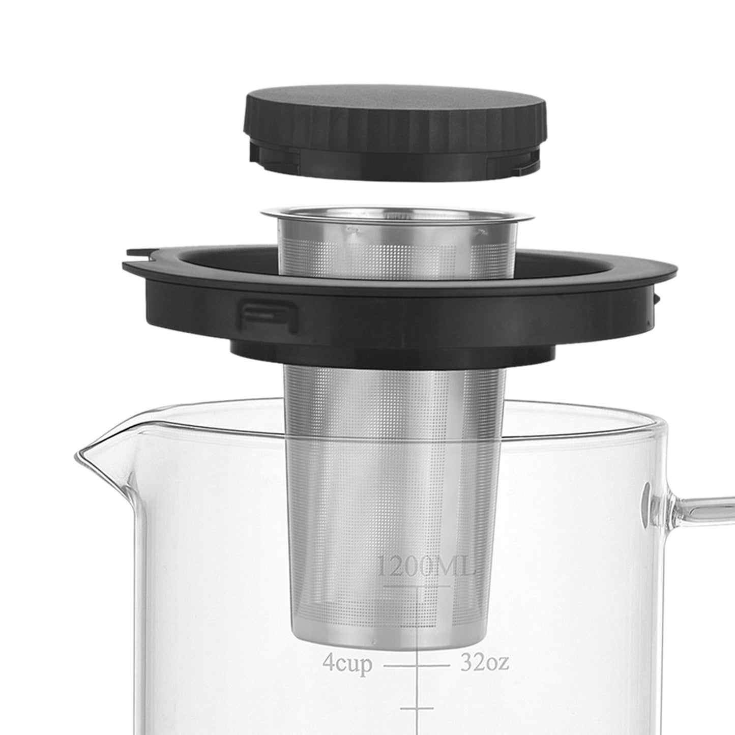 French Press Coffee Maker Press Pot High Borosilicate Glass Tea Maker 1.2L