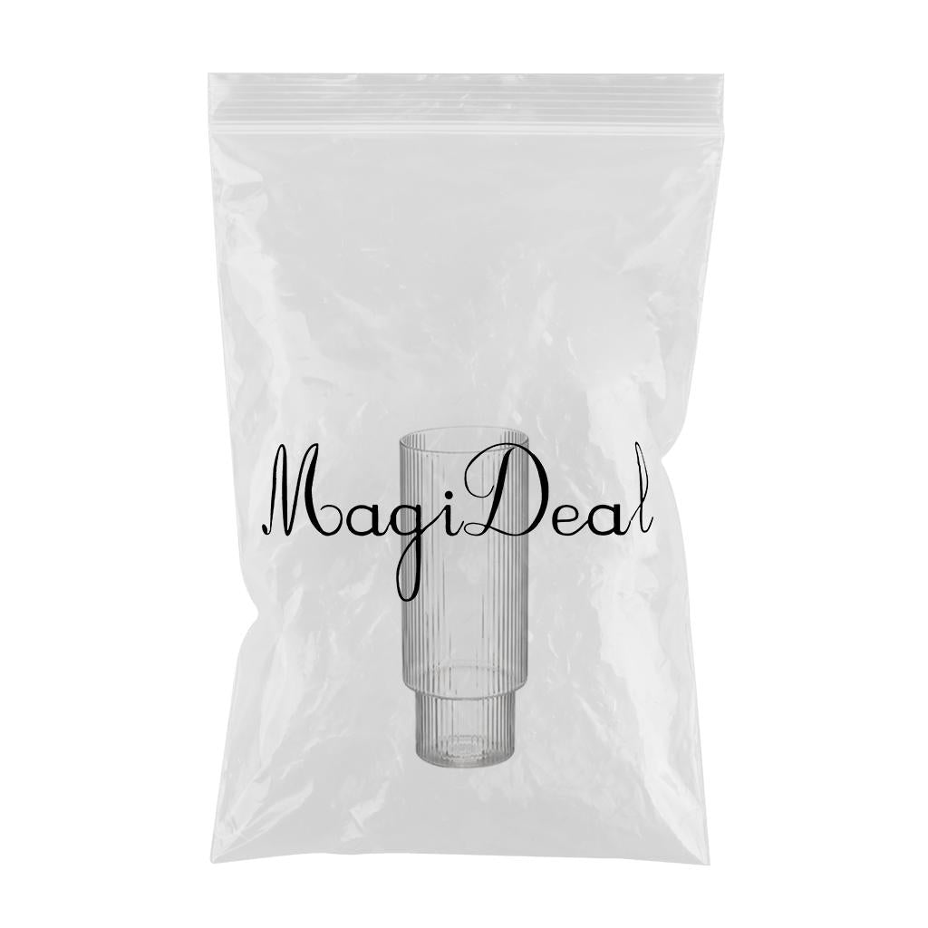 Vertical Stripe Glass Cup Transparent Household Beer Juice Water Mug 300ml B