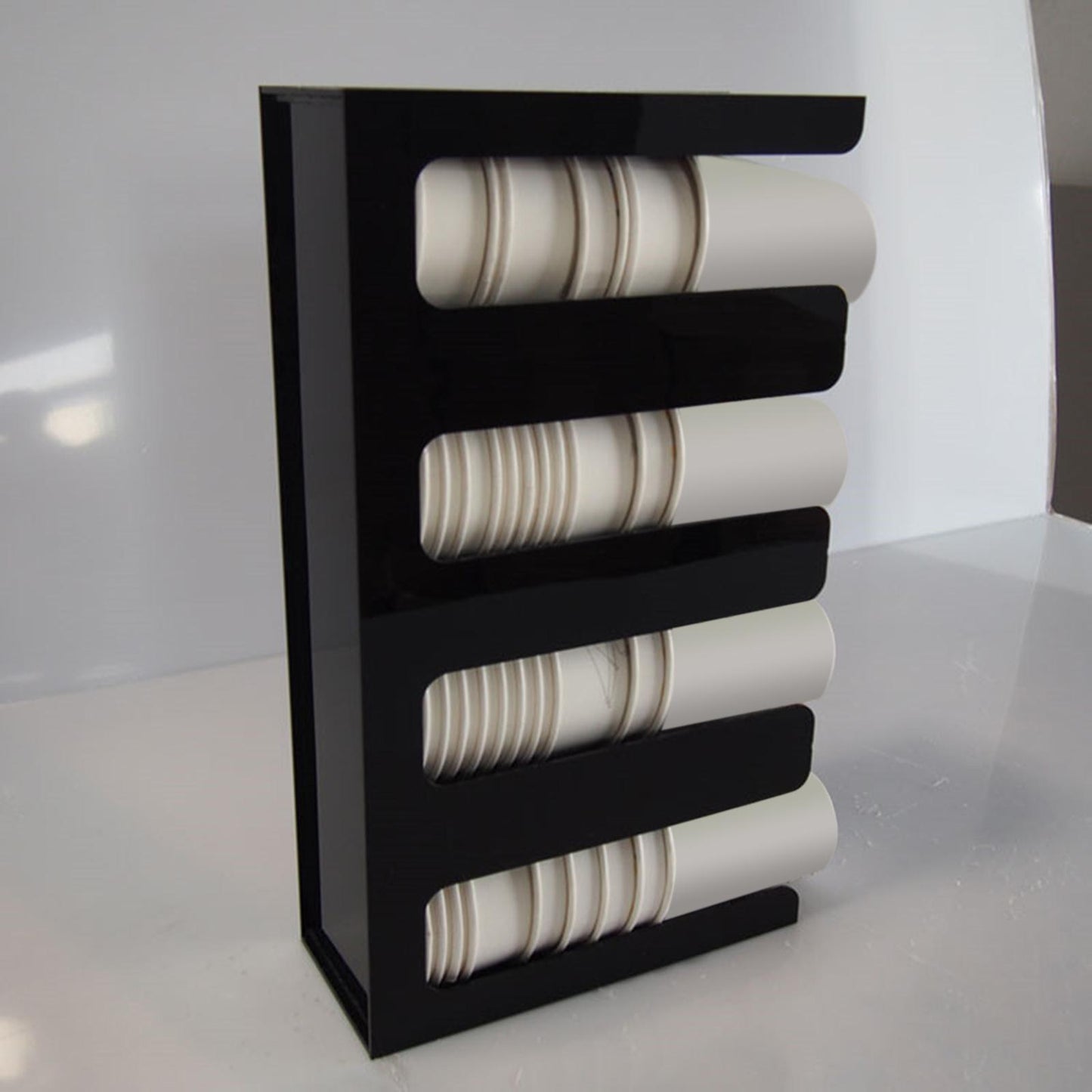 4 Compartments Coffee Cup Condiment Organizer Rack Cup Dispenser for Cafe