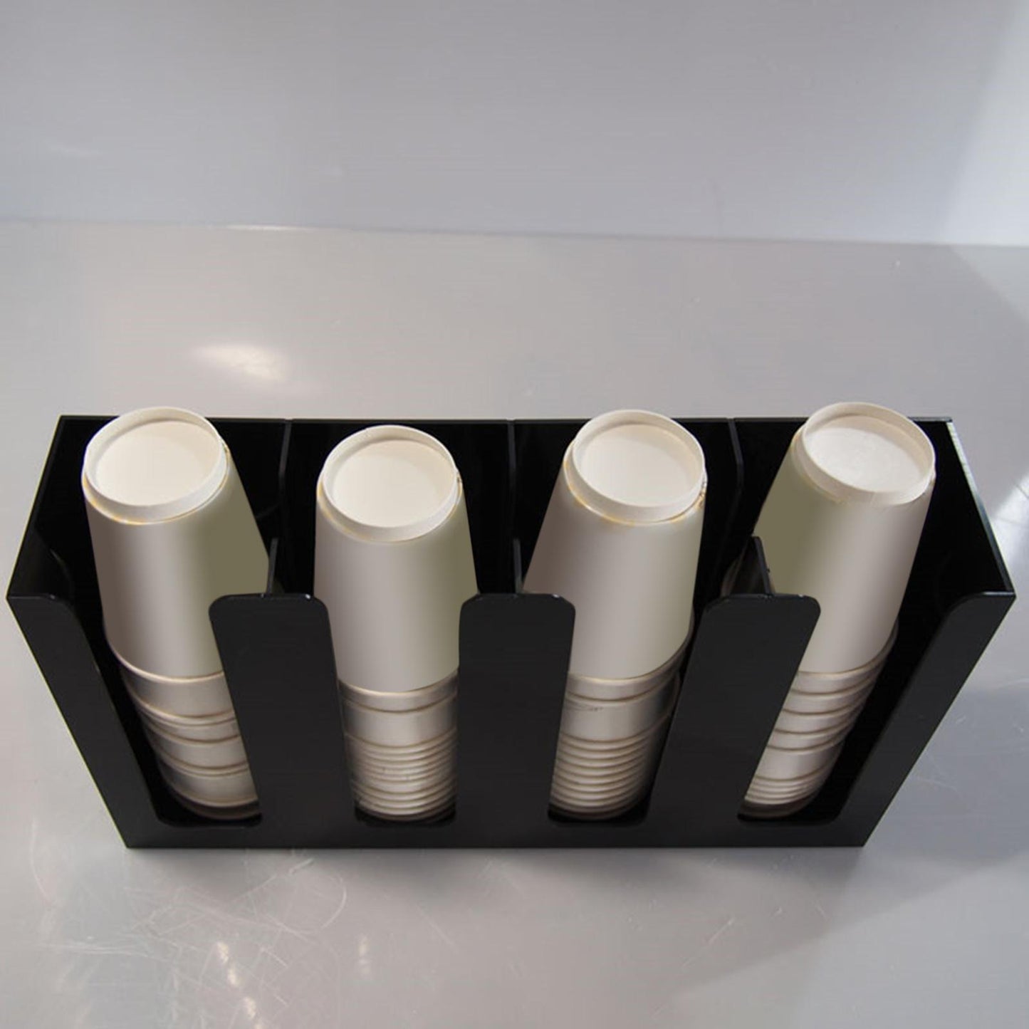 4 Compartments Coffee Cup Condiment Organizer Rack Cup Dispenser for Cafe