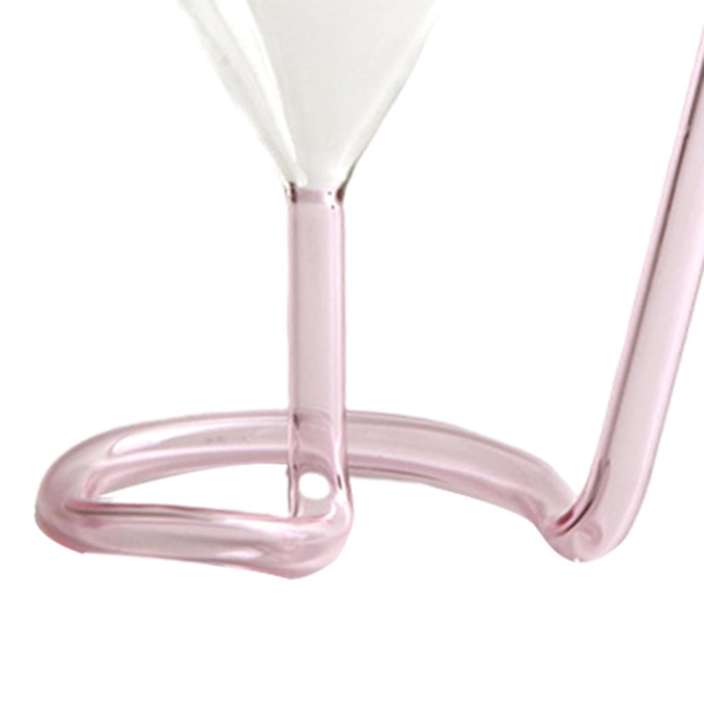Creative Cocktail Glass with Long Straw Spiral Glass Wine Cup Drinkware Pink