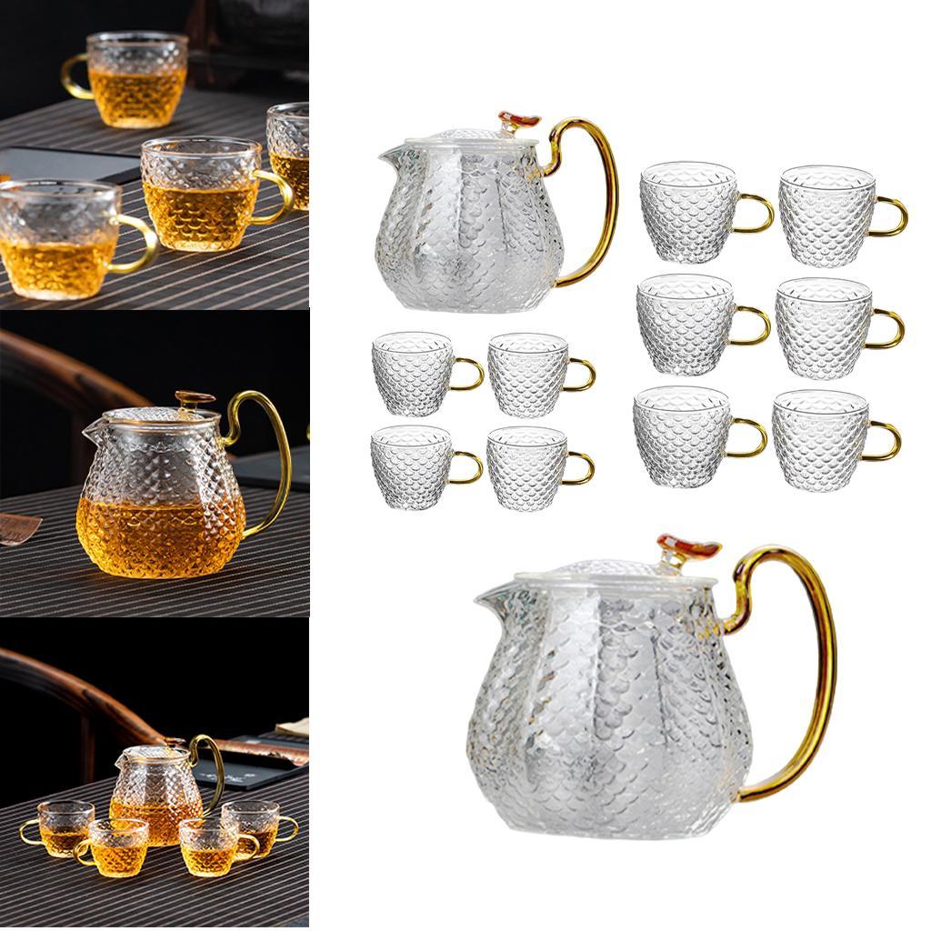 Hammered High Borosilicate Glass Teapot Teacup Set Household Teapot 1 x Teapot