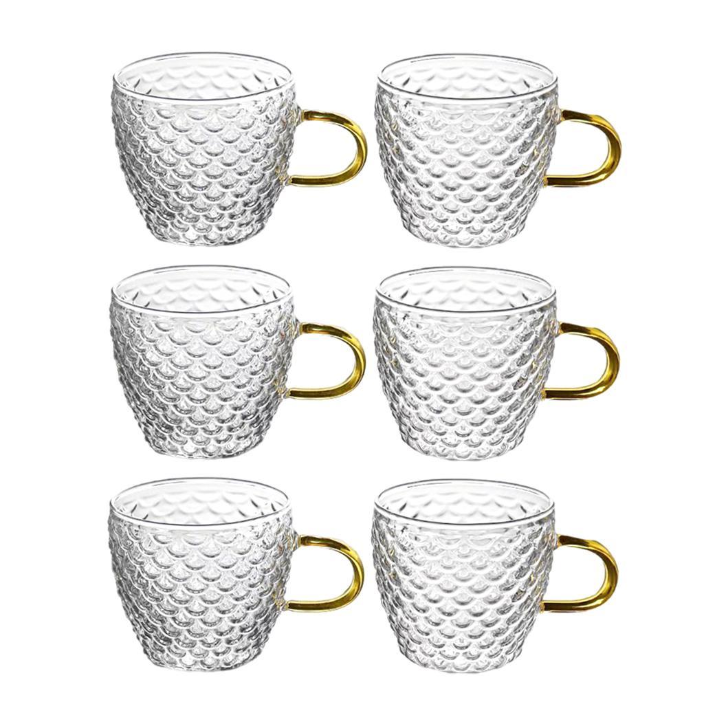 Hammered High Borosilicate Glass Teapot Teacup Set Household Teapot 6 x Teacup