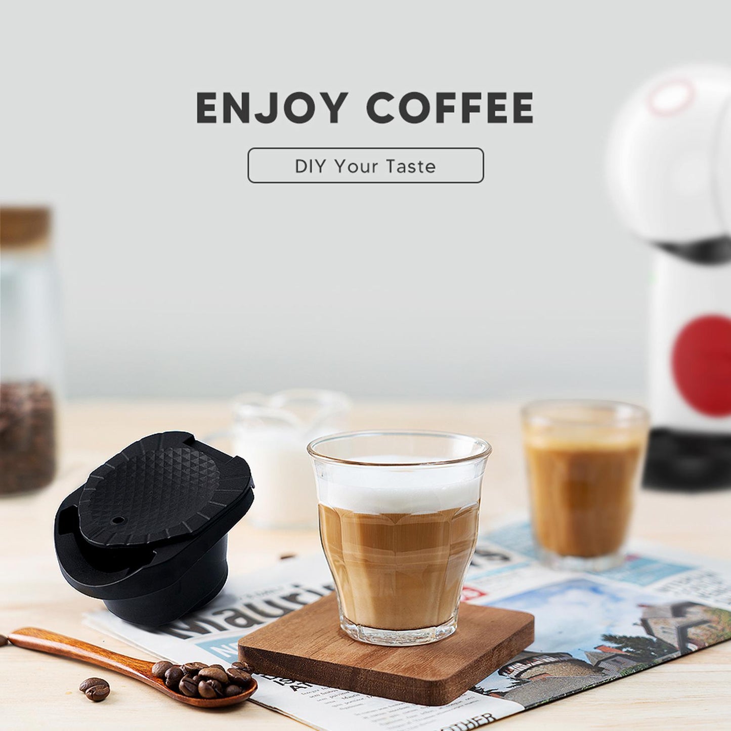 Portable Coffee Capsule Converter Refillable Espresso Machine for Home