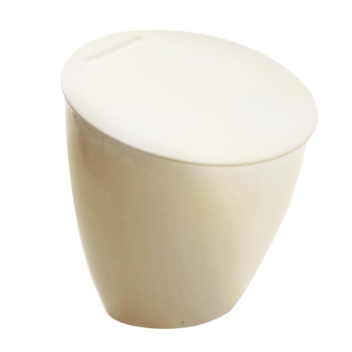 3L Desk Plastic Garbage Disposal Bin Mini Trash Can for Living Room Beige