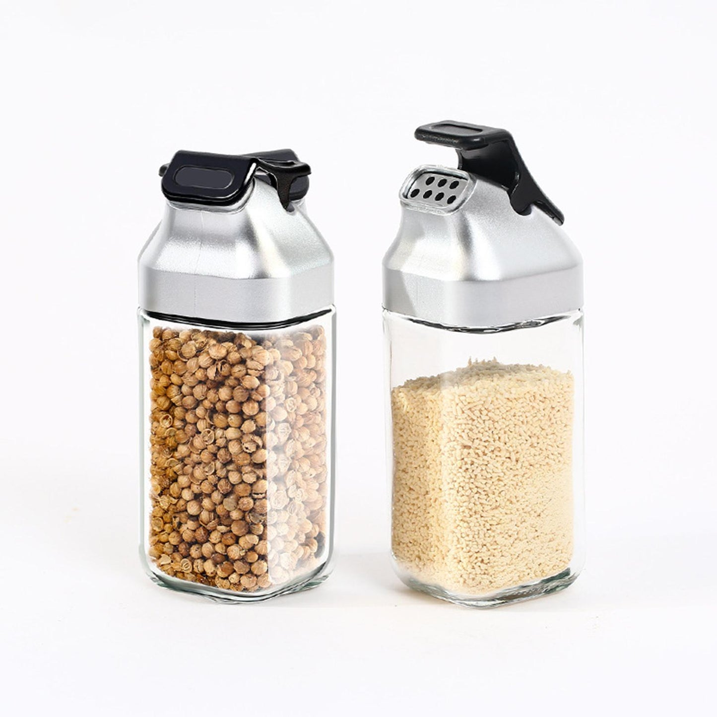 2Pcs Pepper and Salt Shaker Spice Dispenser Holder Refillable BBQ Restaurant