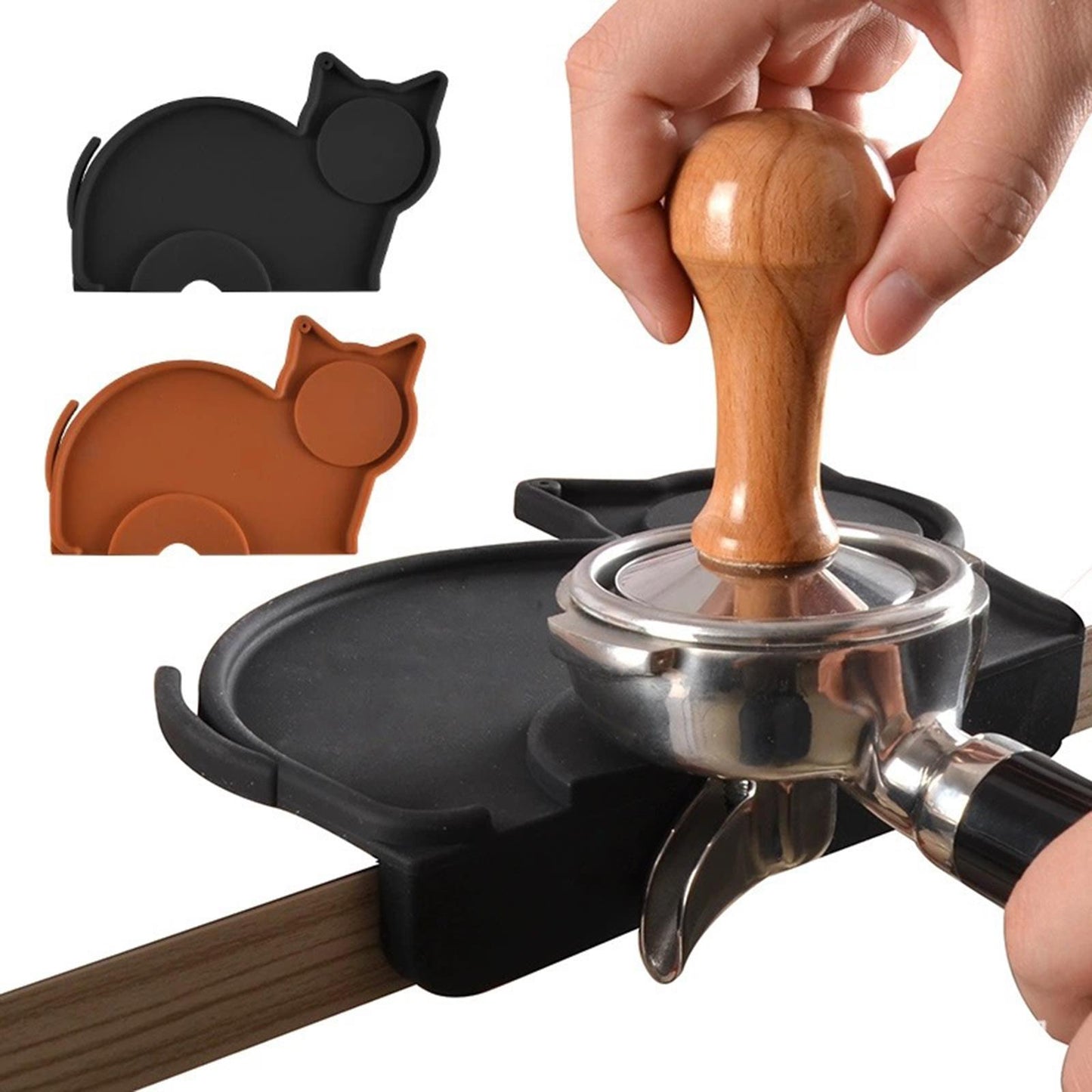 Coffee Tampering Tamping Corner Mat Holder Silicone Pad Anti-Slip Black
