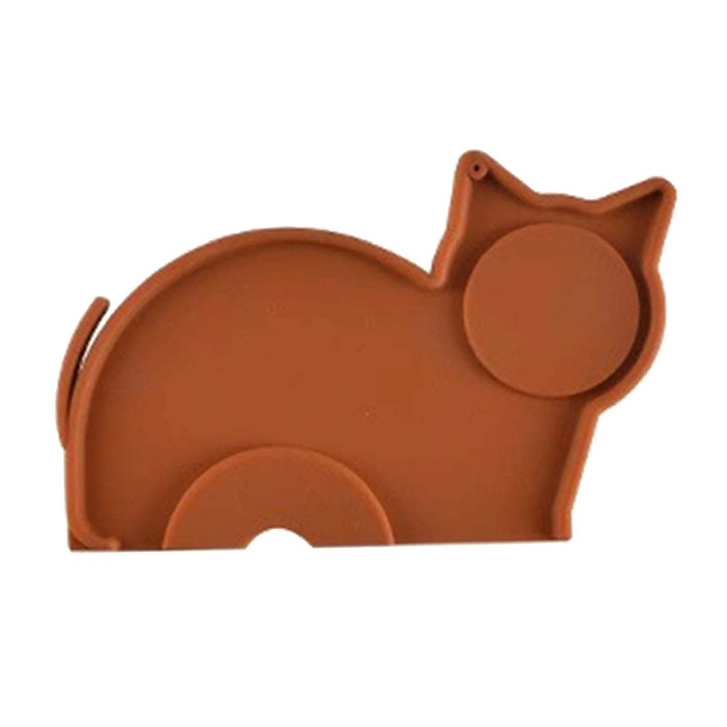 Coffee Tampering Tamping Corner Mat Holder Silicone Pad Anti-Slip Brown