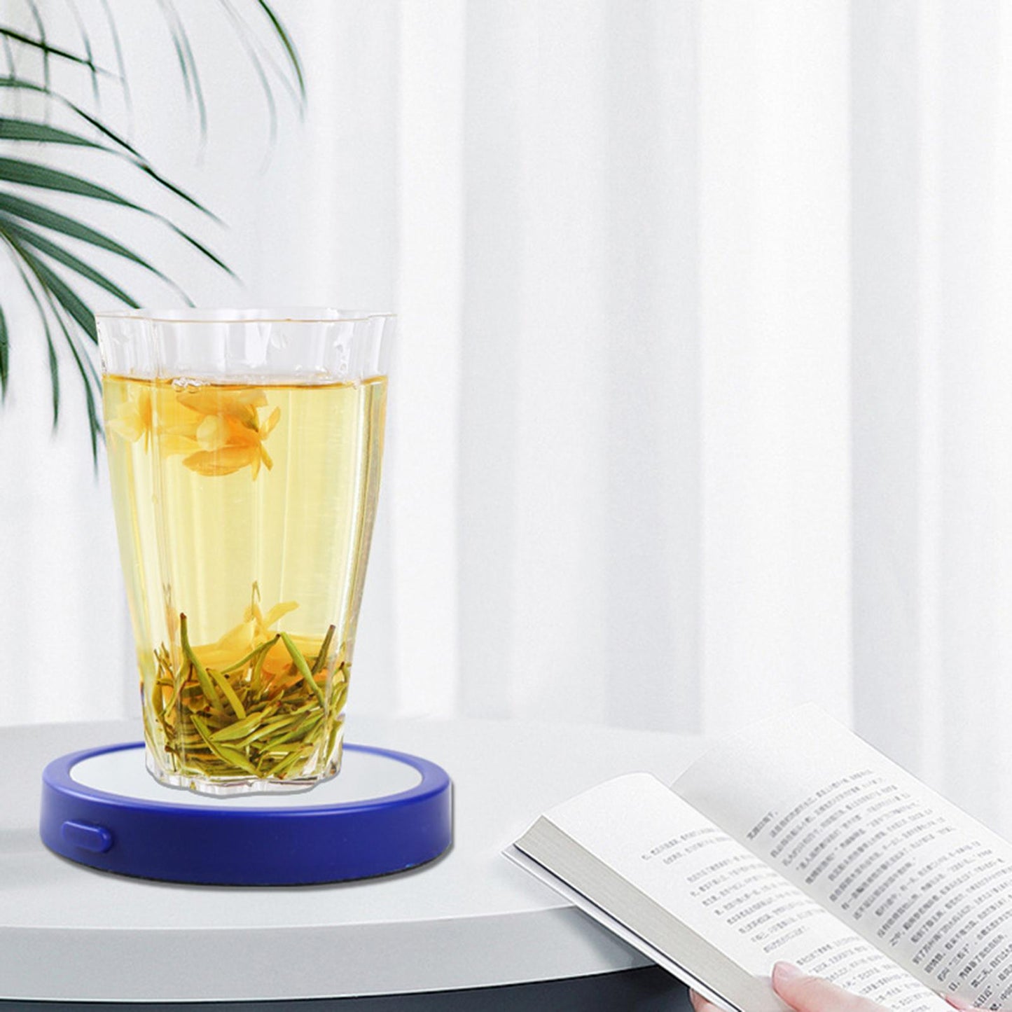 Electric Mug Warmer Desktop Beverage Keep Warm Drinking Cup Heating Blue