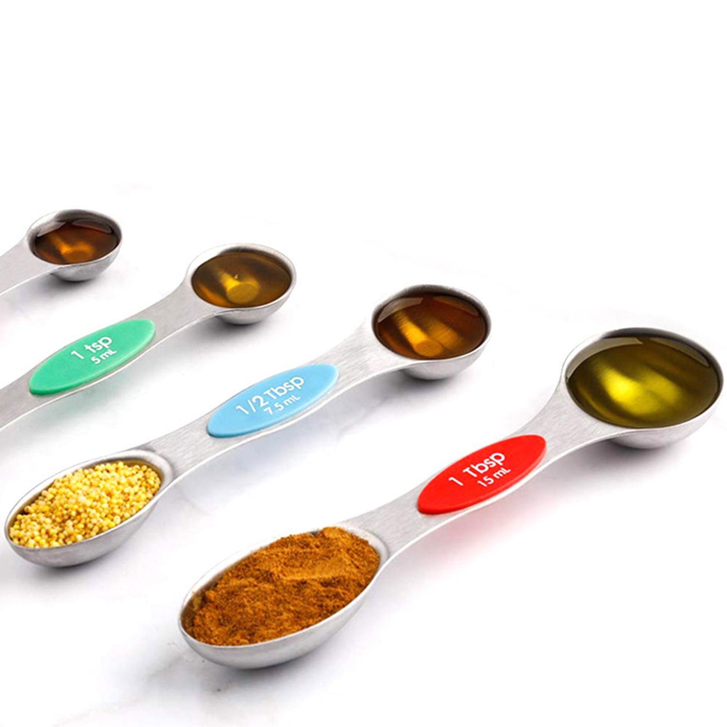 9 PCS Magnetic Measuring Spoon Dual Sided Dry Liquid Stackable Multicolor