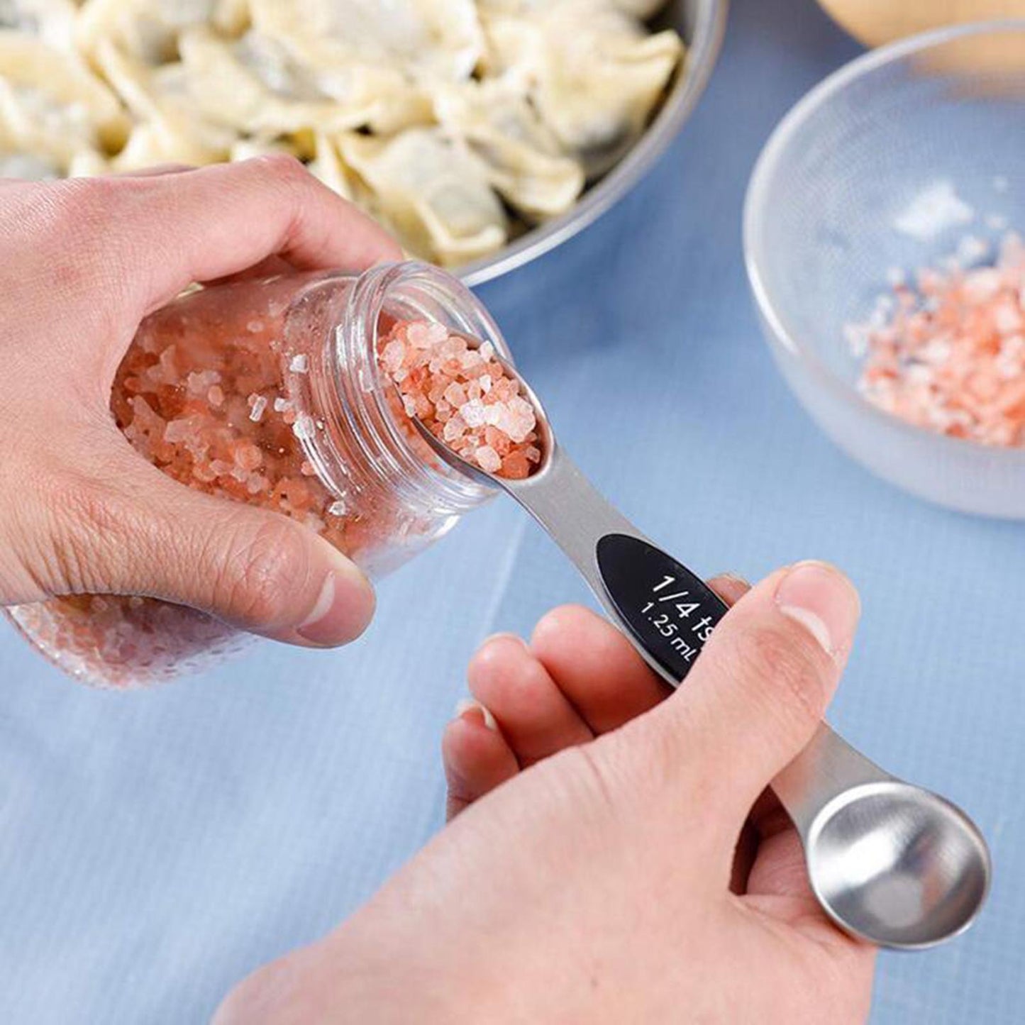 9 PCS Magnetic Measuring Spoon Dual Sided Dry Liquid Stackable Black